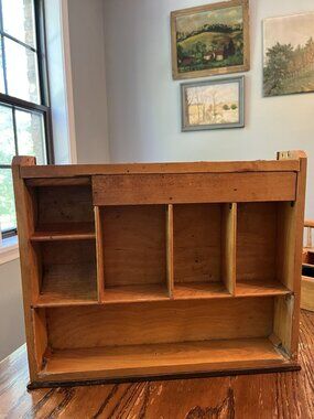 Antique Wood Cash Register Drawer Shadow Box With Compartments For Trinkets Or D